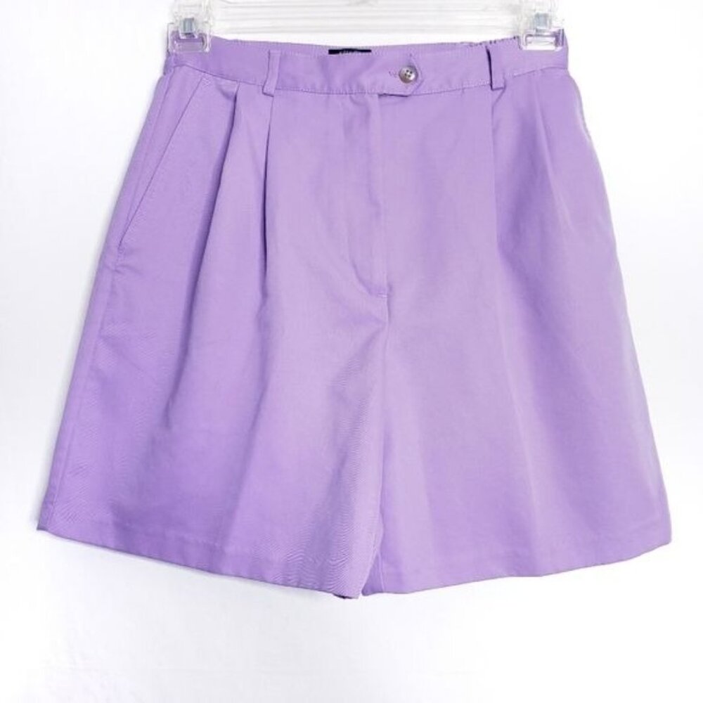 Izod Purple X-Tra Dry Pleated High Waisted Casual Shorts Women's Size 8